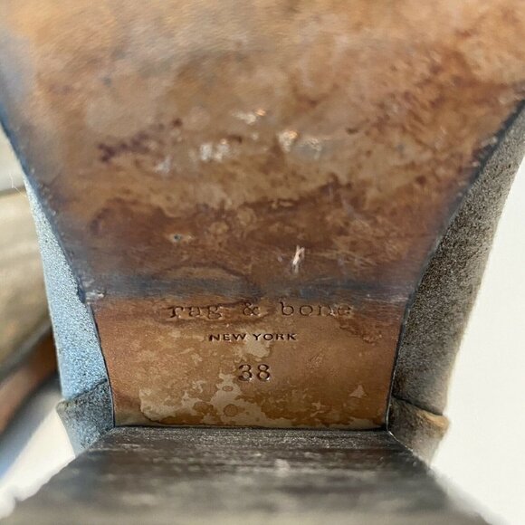 Rag & Bone Newbury Brown Waxed Leather Boots 8 - Picture 8 of 10